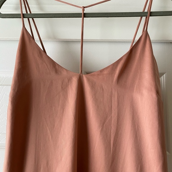 Leith T-Strap Faux Silk Slip Midi Dress - Picture 2 of 5